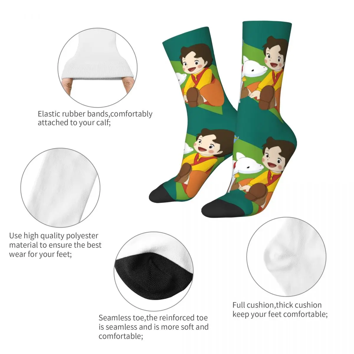 Heidi Girl Of The Alps Socks Men's Women's Polyester Funny Goat Anime Socks Novelty Spring Summer Autumn Winter Stockings Gifts