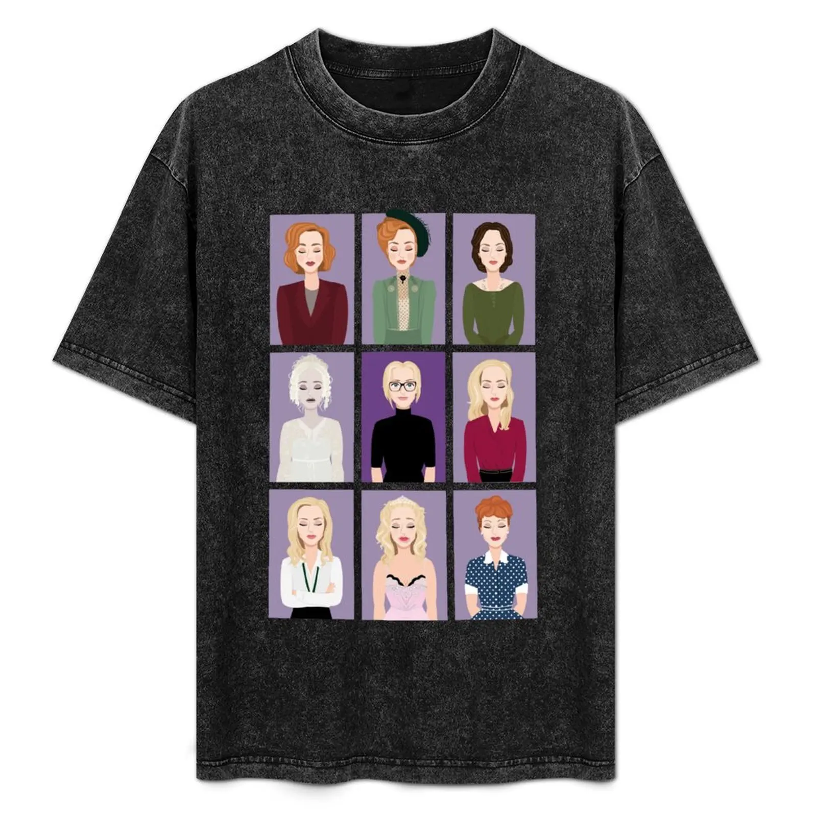 Gillian Anderson - Characters T-Shirt Minimalist Casual Short Sleeve Top