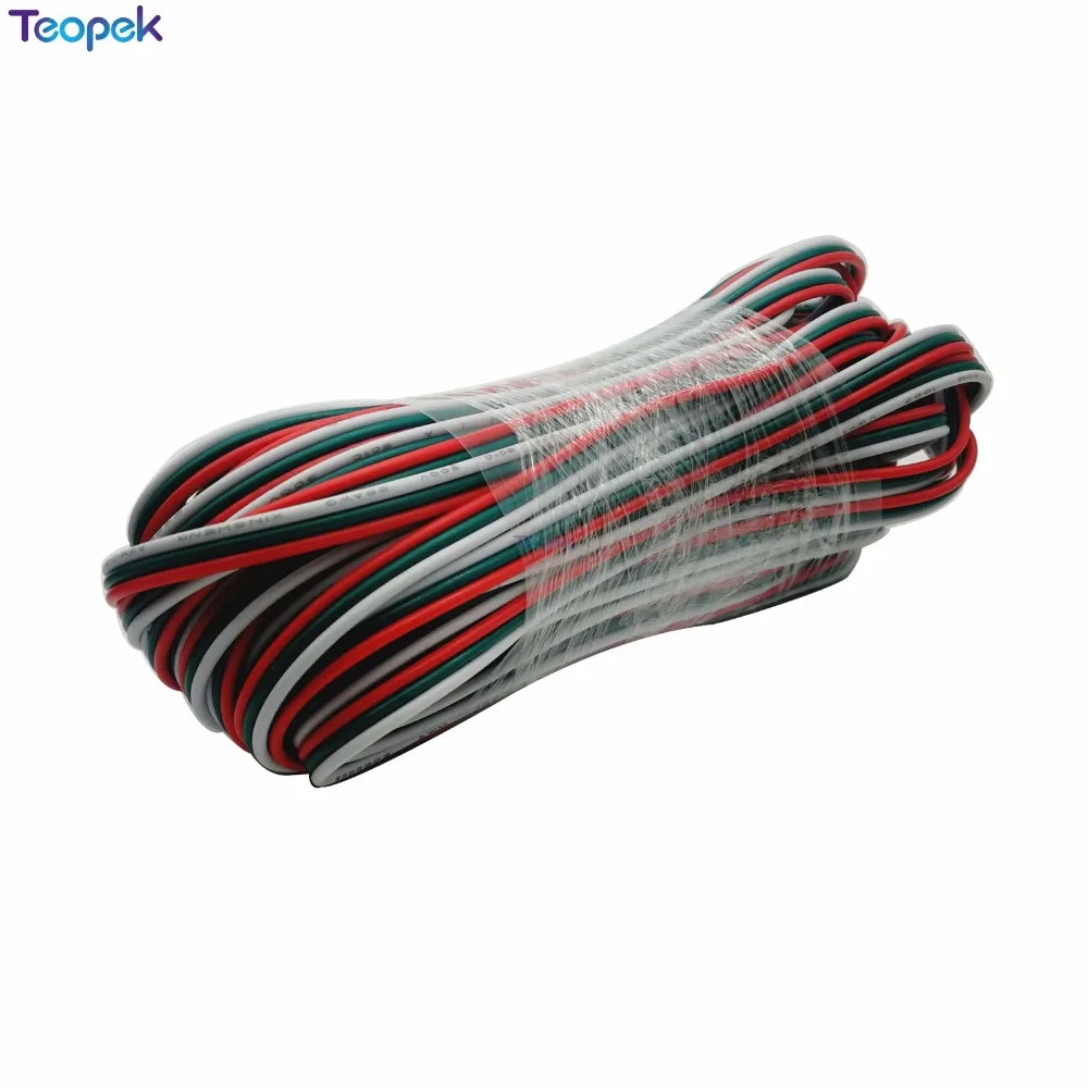 2pin 3pin 4pin 5pin 6pin Extension Electric Wire Cable 22AWG Led Connector For 5050 3528 WS2812 RGB RGBW RGB CCT LED Strip
