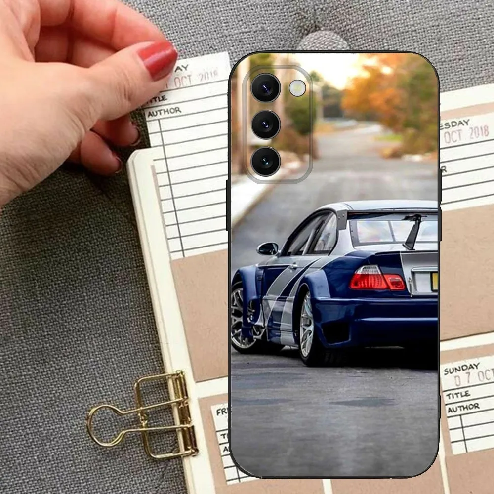 Blue Red Car for B-BMW Phone Case For Samsung S23,23,22,30,21,10,9,Note20 Ultra,Lite,Ultra,5G,Plus,FE,Black Soft Case