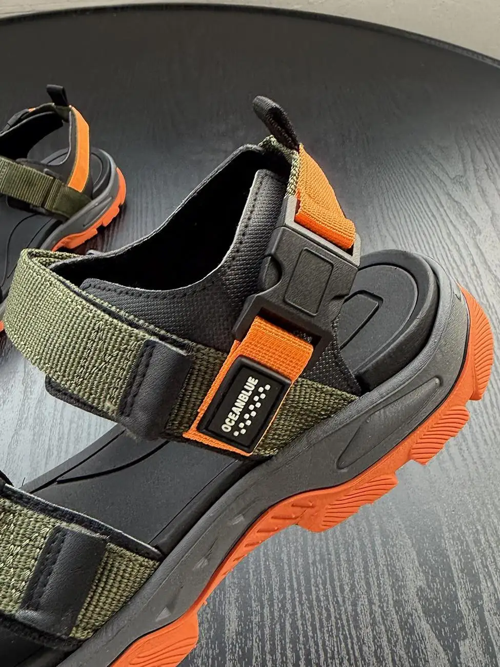 Outdoor Men's Casual Shoes Wear-Resistant Magic Tape Summer Breathable Versatile Sandals Tire-Matching Slip-On Beach Shoes