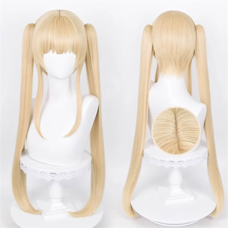 Eriri Spencer Sawamura Peruca Cosplay, Resistente ao Calor, Cabelo Sintético, Rabo de Cavalo Duplo, Anime, Acessórios de Halloween, Adereços