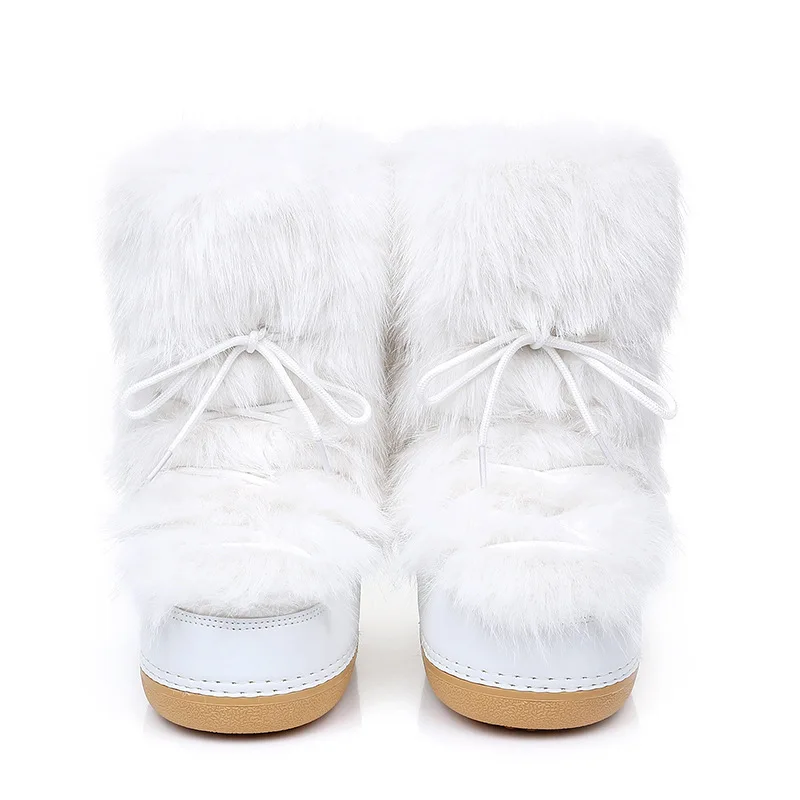 Women's Large Size Snow Boots Winter Fashion Plus Velvet Space Boots Thickened Warm Cotton Shoes Non-slip Furry Thick-soled Shoe