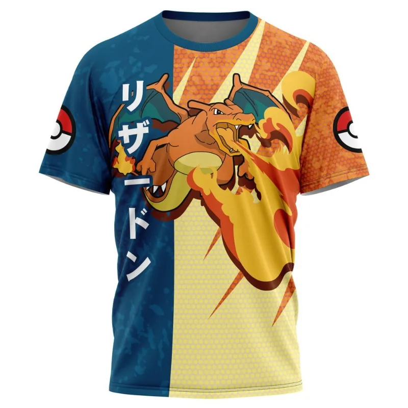 2026 Summer Hot Anime One Piece Pok É Mon Series Short Sleeve Shirt Set for Men Women Fashion Leisure Speed Drying Sports Set