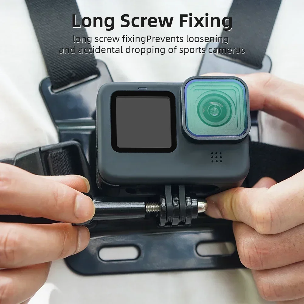 حزام تثبيت على حزام الصدر من Flymile لكاميرا GoPro الرياضية، حامل حزام قابل للتعديل لملحقات التصوير الفوتوغرافي DJI Action POV