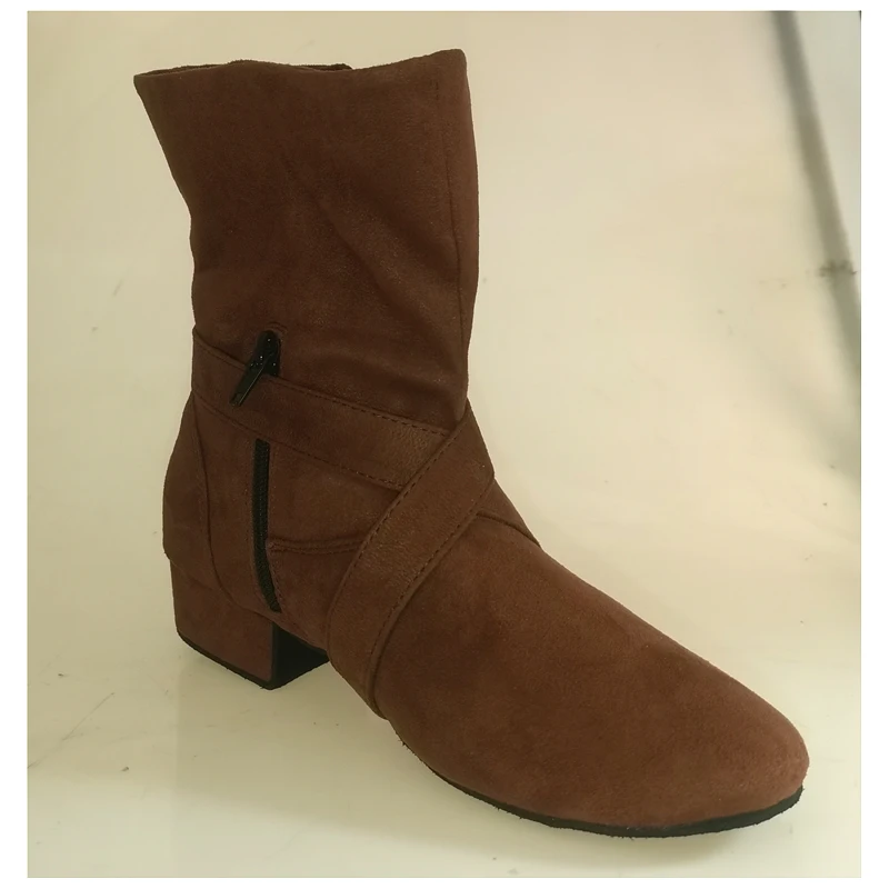 Suede Sole Boot Step Women Latin Dance Boots Salsa Shoe Long Warm Up Line Shoes West Coast Swayd Dance Boots