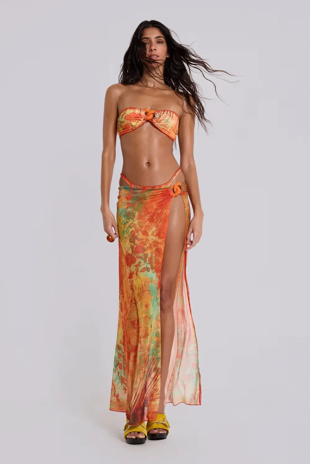 

Sexy Bikini Long Skirt Women Swimsuits Female Swimwear Bathing Suit Tassels Swimming Suits Beachwear Biquini