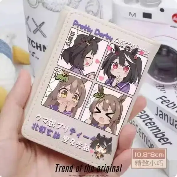

Аниме Umamusume Pretty Derby Kitasan, черные модные кошельки из искусственной кожи, кошелек для карт, засов для монет, сумка для денег, подарок для косплея B394, аниме