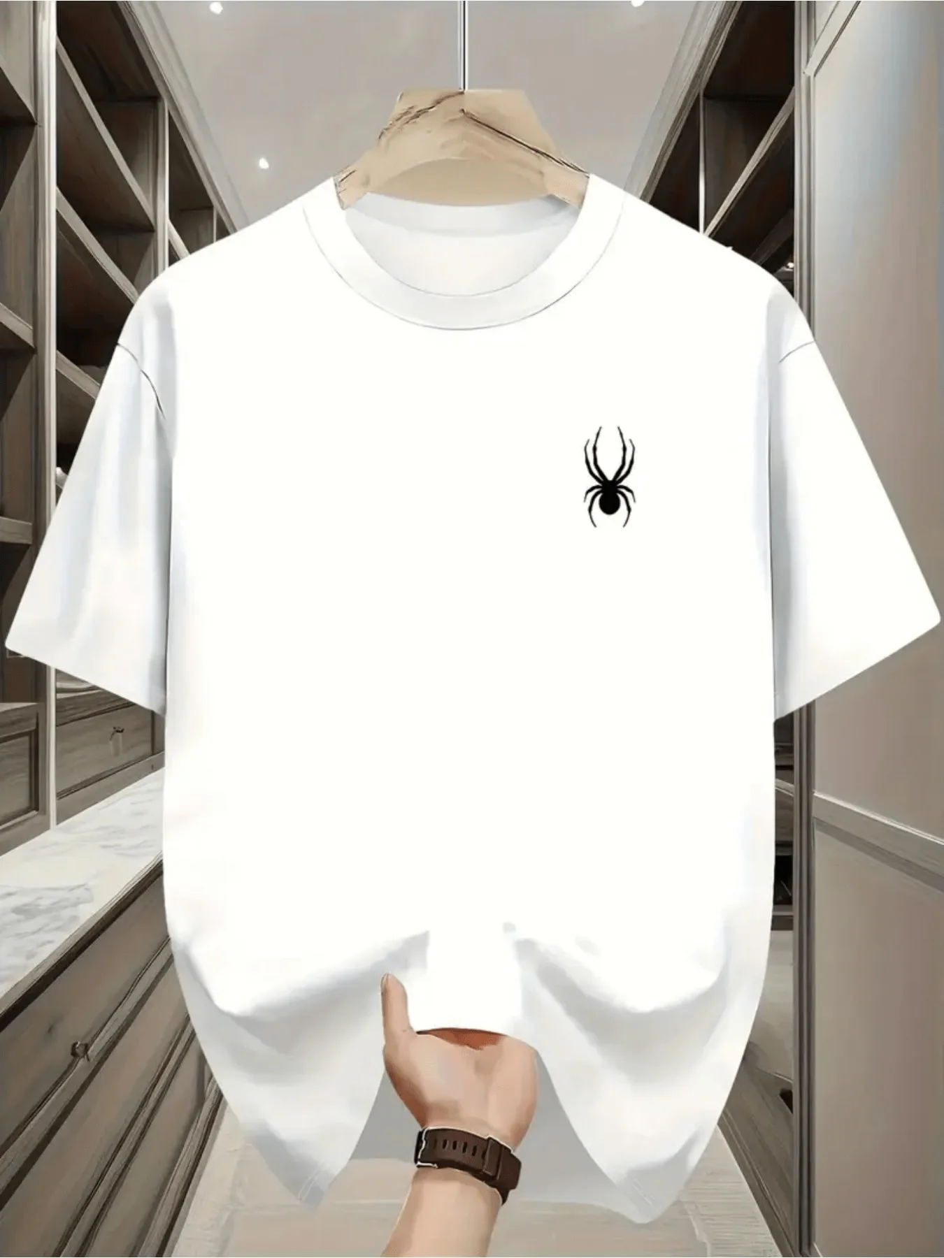 Minimal Small Spider T Shirt Men Women Tiny Simple Graphic Print Short Sleeve Cotton Casual Tops
