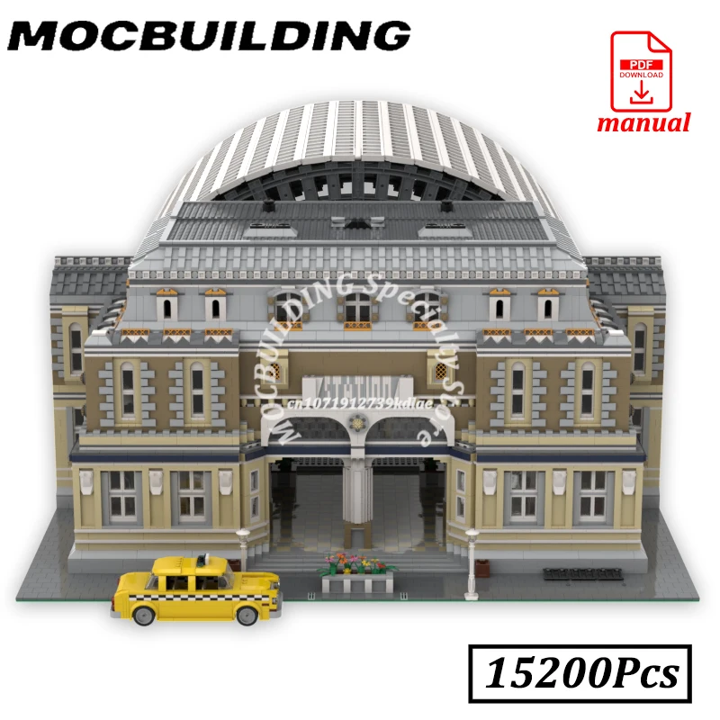 

Massive Train Station City Street View Railway Station MOC Building Blocks Bricks Construction Toys Gifts Christmas