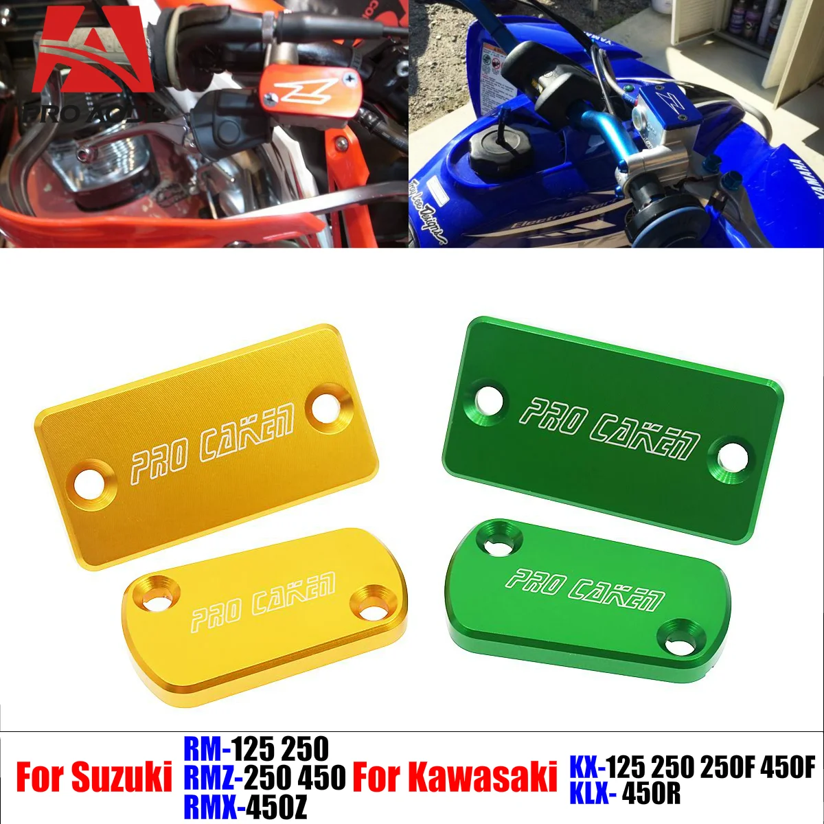 Precision-Made Motorcycle Accessories - Front Rear Brake Fluid Reservoir Cover For Suzuki RM125 250 RMZ250 450 RMX450Z 2004-2018