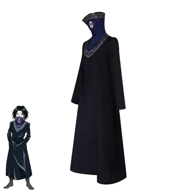 Anime ×Hunter Feitan Potoo Cosplay Costume Phantom Troupe Black Stand-up Collar Robe Coat Wig Man Woman Carnival Suit sf/1