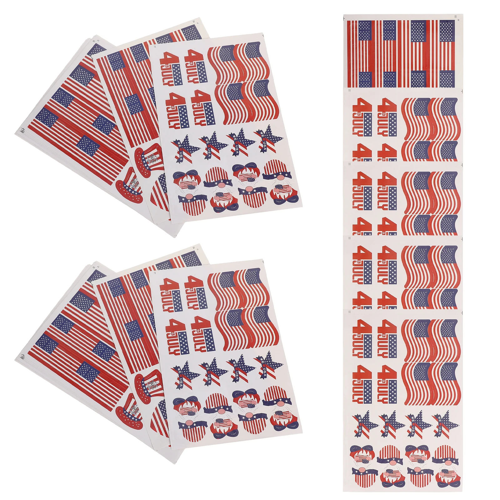 

160 Pcs National Day Party Stickers Decorative Face American Flag Window Decal Small