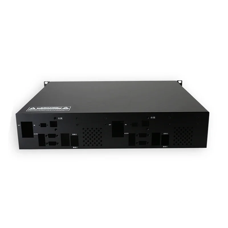 Gabinete industrial de alumínio personalizado do chassi da caixa do amplificador da montagem em rack de 19 polegadas 2u