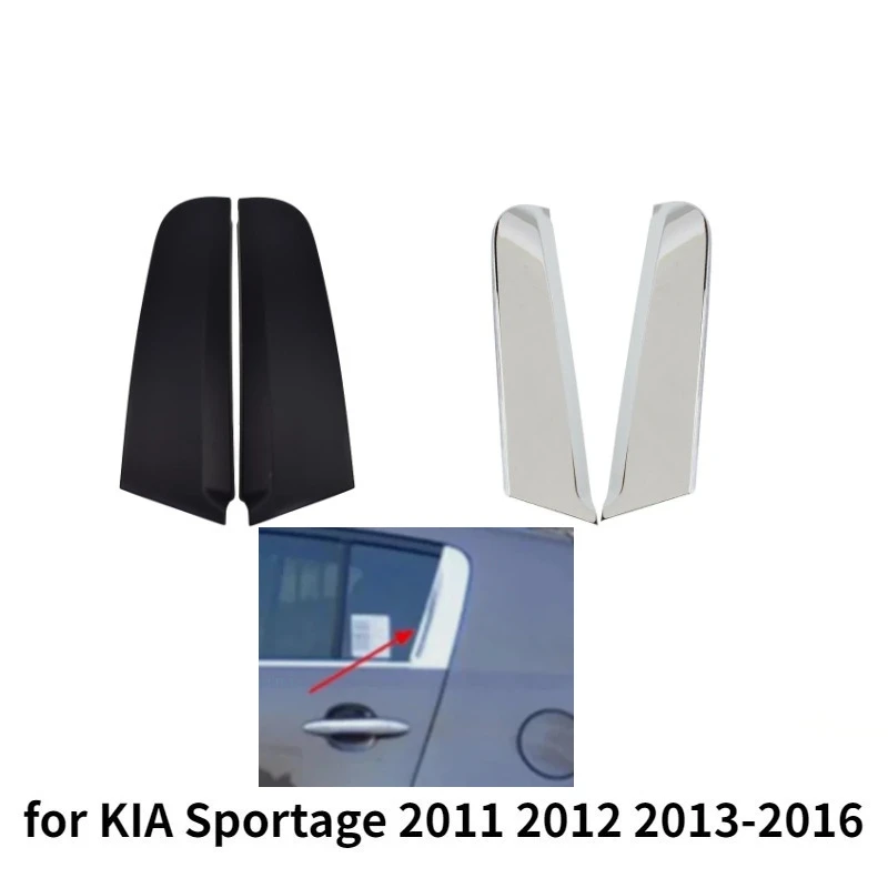 Car Rear Triangular Window Trim Cover Door Belt Chrome C Pillar Cover Chromium Styling for KIA Sportage 2011 2012 2013-2016