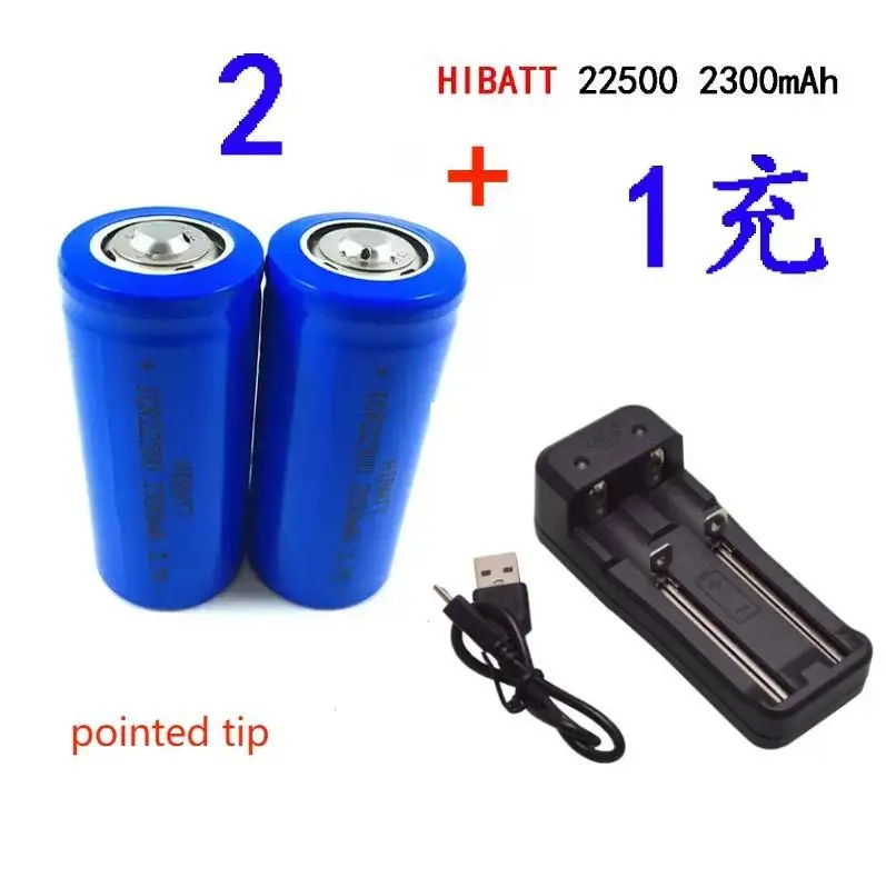 22500 3.7V Lithium Battery + Charger ICR22500 Replaces 3 AAA Dry Batteries for Natural Gas Flashlight