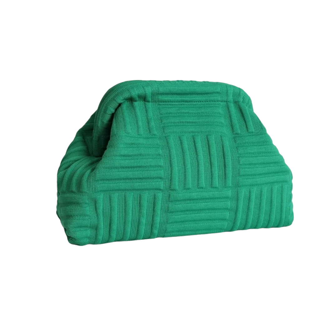 New Luxury Travel Clutch Bag Knitted Striped Fabric Large Capacity Evening Bag Eye-catching Black Portable Toiletry Bag Women