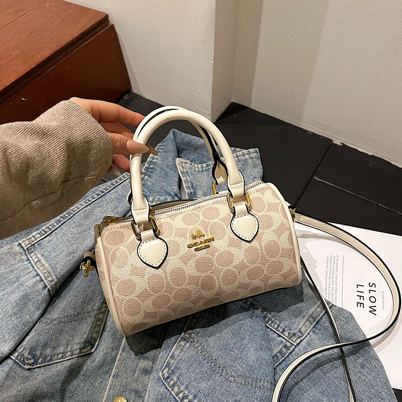 

Женская винтажная мини-сумка с монограммой — классическая сумка-подушка Boston, сумка через плечо с верхней ручкой