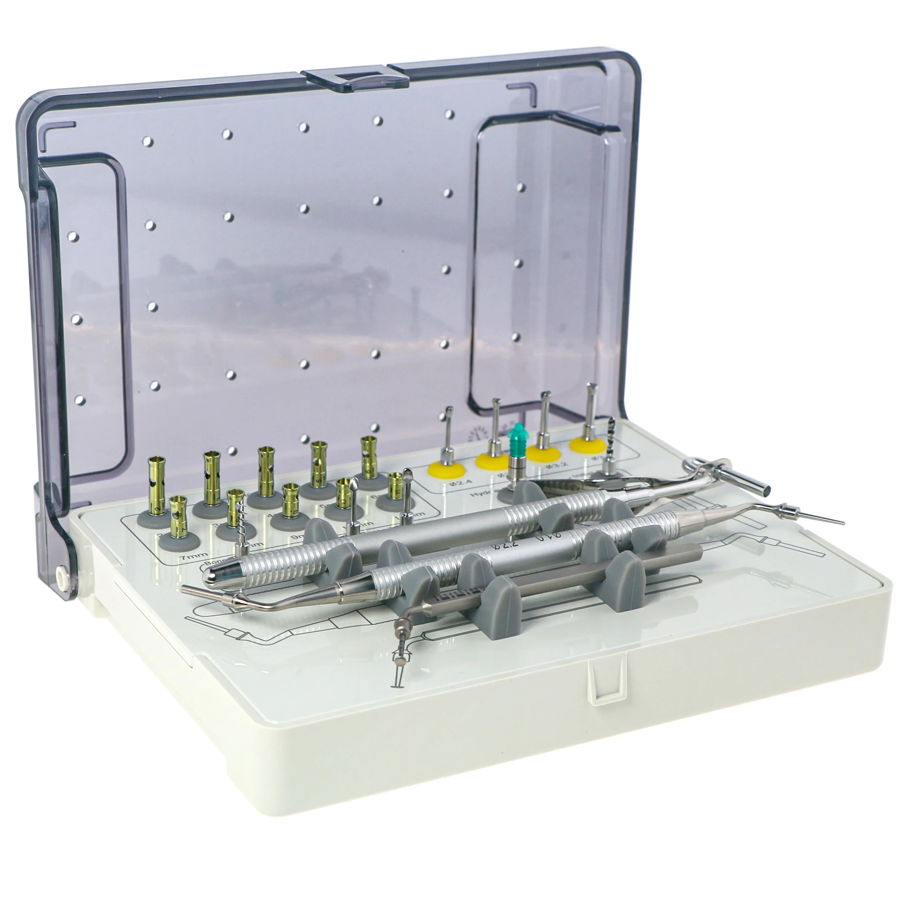 

23 Pcs/set Implant SCA Sinus Lift Kit Crestal Approach S-reamer Drills Stoppers Neobiotech