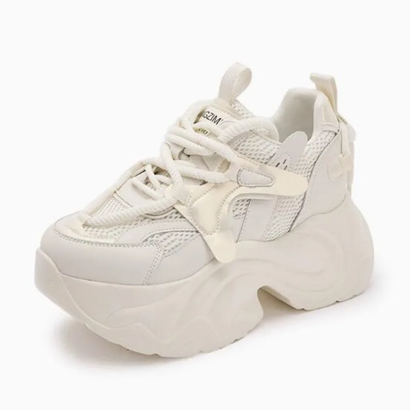 

Женские кроссовки на толстой подошве, дышащие, сетчатые, повседневные, в стиле Dad Shoe, 9 см, массивные, вулканизированные, спортивные, женские кроссовки-кеды