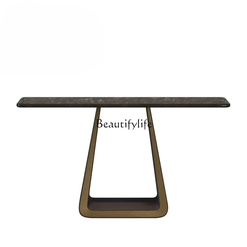 02 Modern Minimalist Platinum Diamond Natural Marble Xuan Platform Stainless Steel Light Luxury