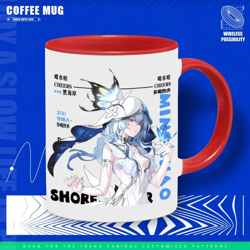 Juego Wuthering Waves Anime 2025 Cos CHISA El atajo Phrolova Camellya IUNO Cartethyia Etc. Regalo de taza de cerámica con choque de colores