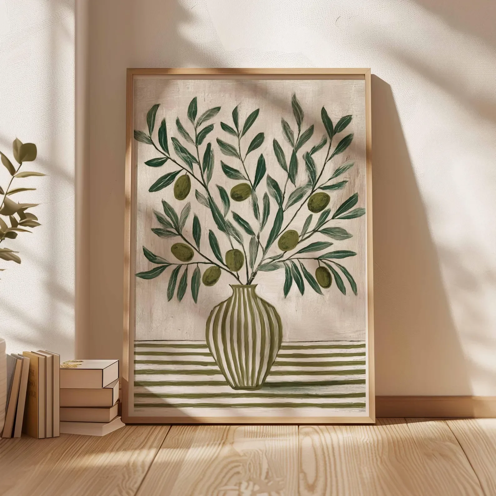 ملصق فرع الزيتون، فن جدار المطبخ المتوسطي، طباعة مزهرية ريفية، ديكور نباتي أخضر، عمل فني على طراز المزرعة الريفية #5