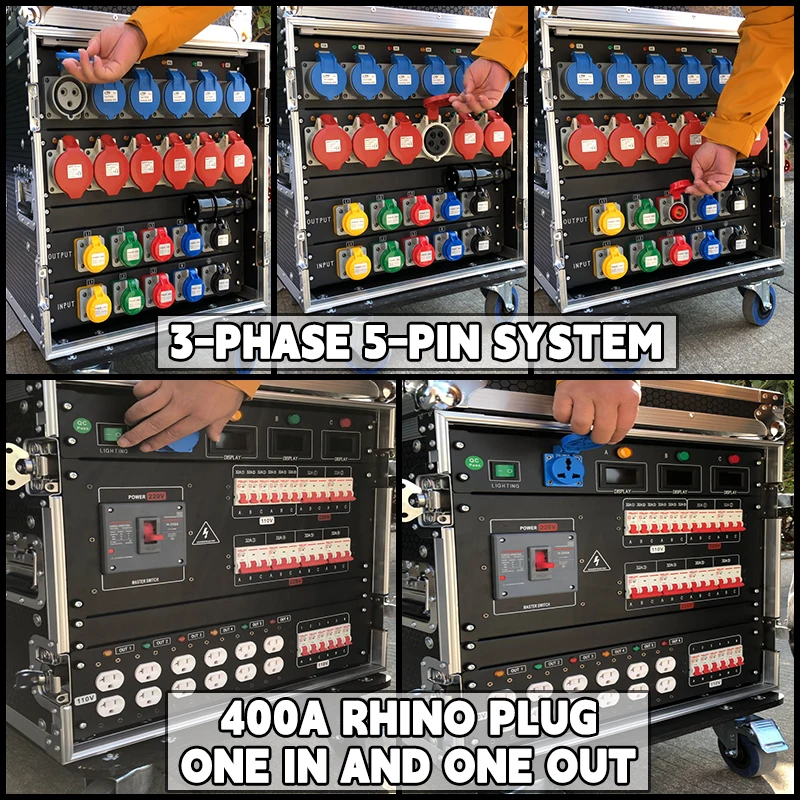 3-Phase5-Pin System Power Distribution Equipment Stage Outlets Professional Customized Portable Power Distribution Box for Stage