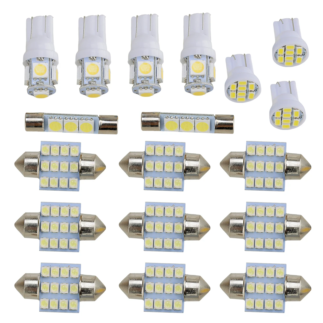 18pcs Car Interior White SMD LED Lights Package Lamp Bulb Kit 12V 3W 6000K Fit for Honda Odyssey 2005 2006 2007 2008 2009 2010