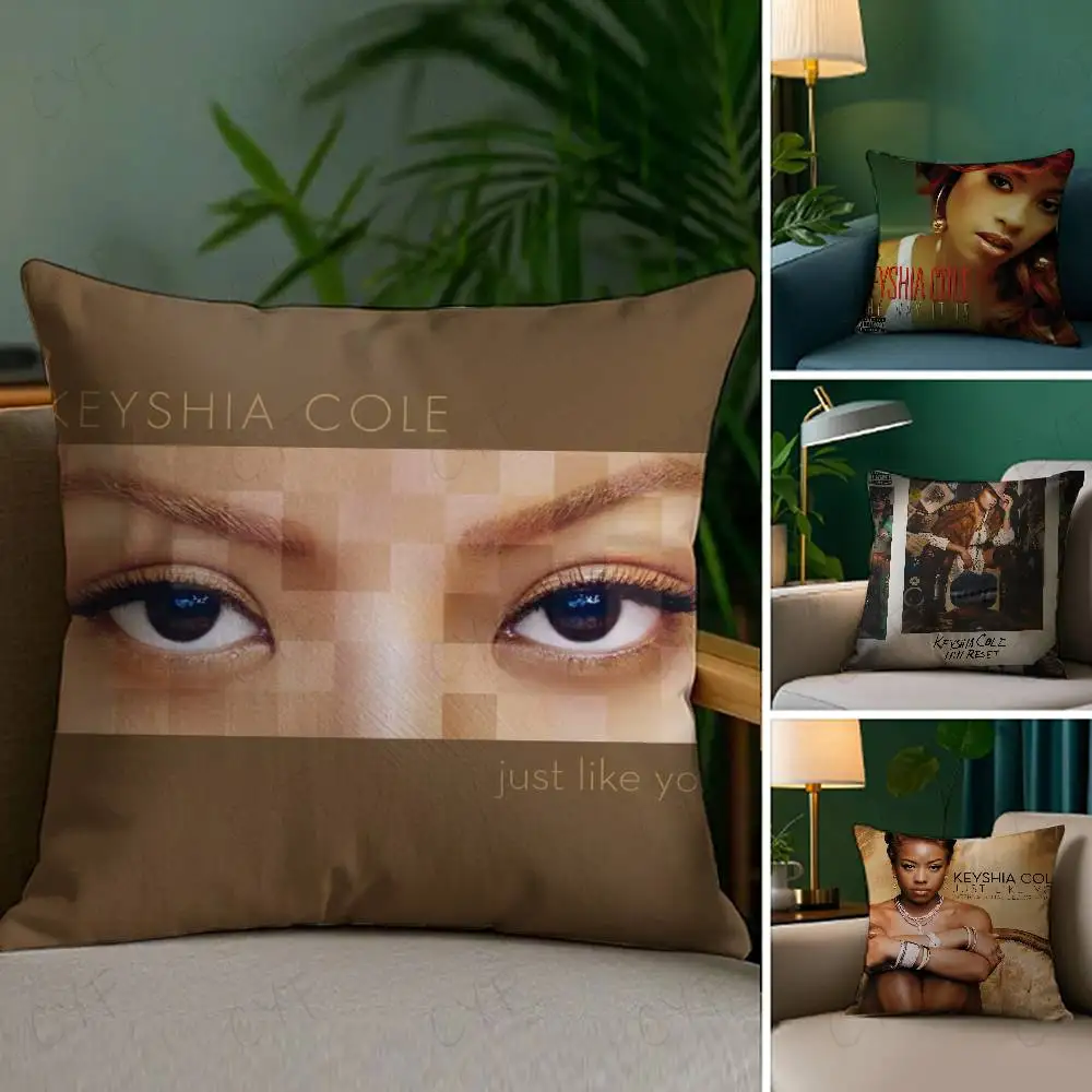

K-Keyshia Cole Singer Pillow Case Custom Printed Brushed Fleece Pillow, Baby Skin-Touch, Eco-Friendly Dye-Sublimation Cushion fo