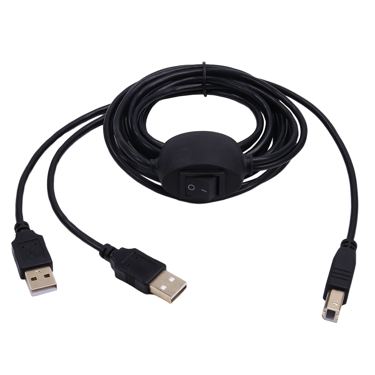 SMIEA 2 in 1 Printer Cable USB A to B Male to Male Printer Cable for Hp Canon Samsung Printer Splitter for Two Computers A