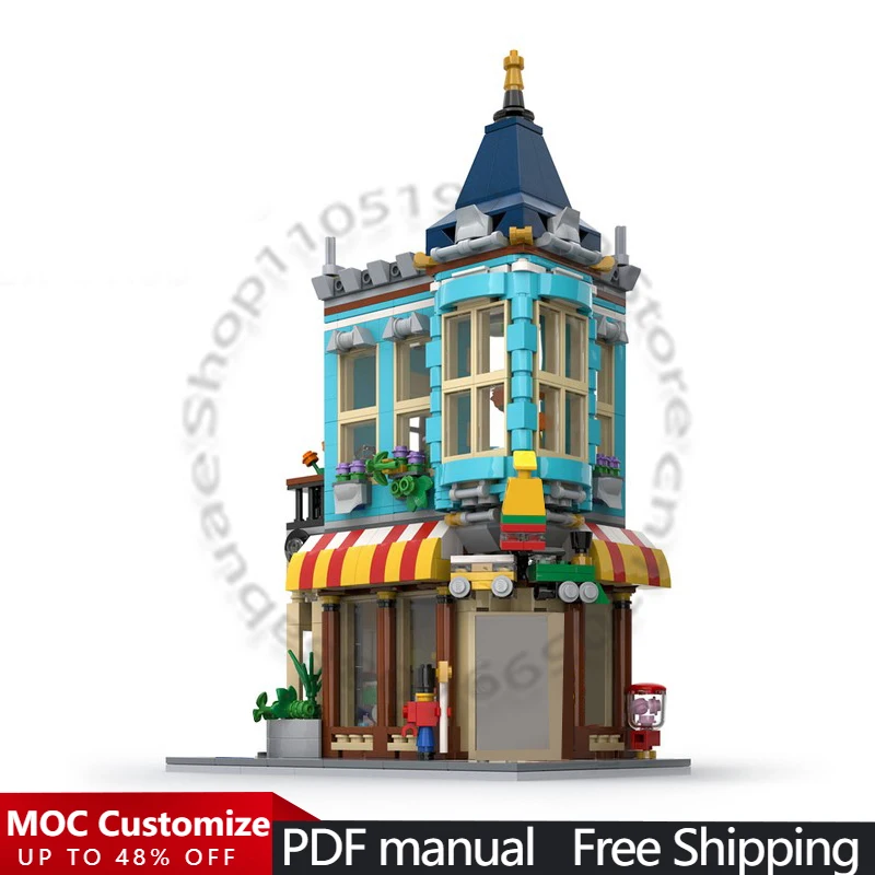 1007 PCS House Street Townhouse Toys Store MOC Customize Modular Building Block Model Simple Popular DIY Boys Assembly Toy Gift