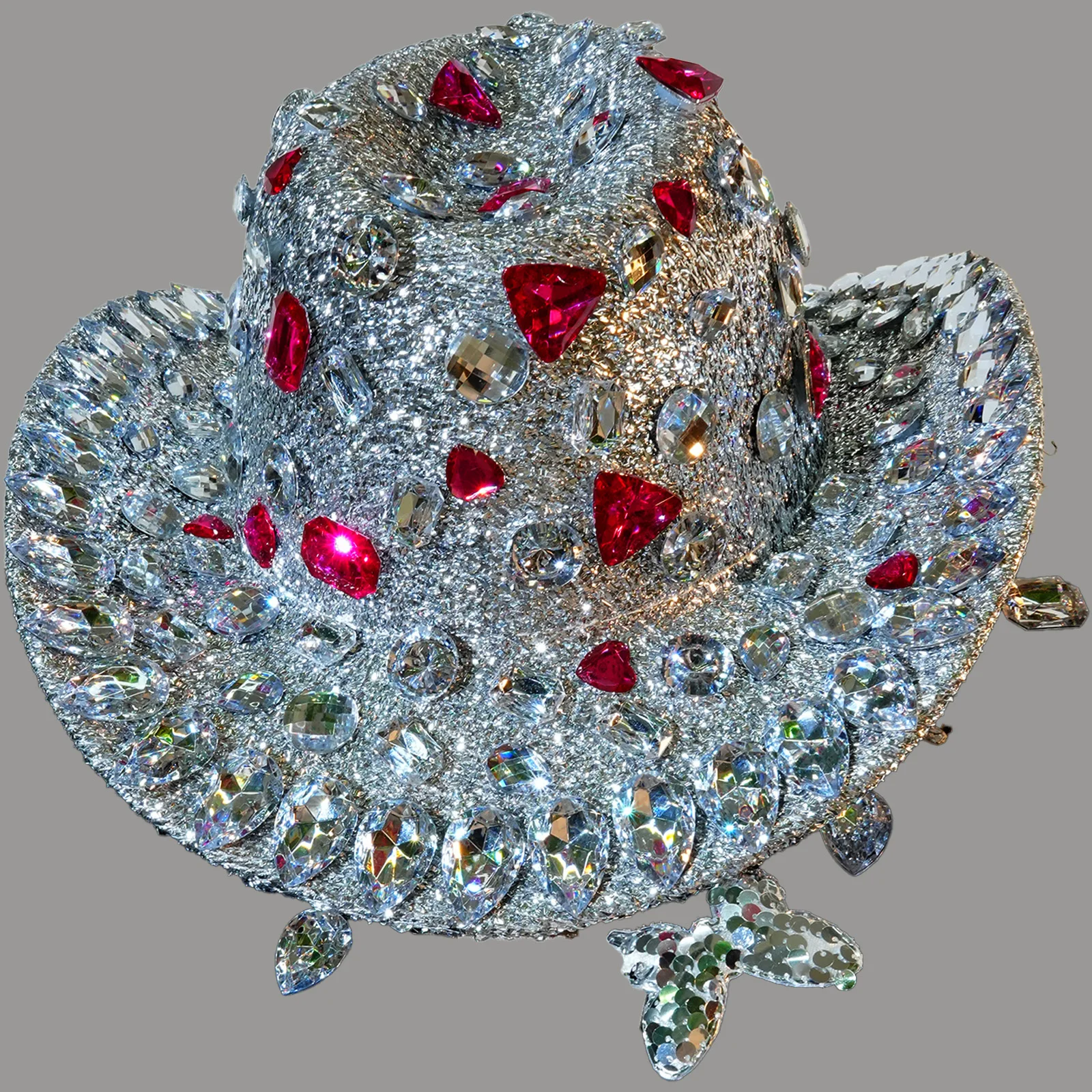 

Red Rhinestone New Men's Jazz Black Hat Party Stage Performance Fitting Photo Shoot Wear Celebration Show Drag Queen Rave