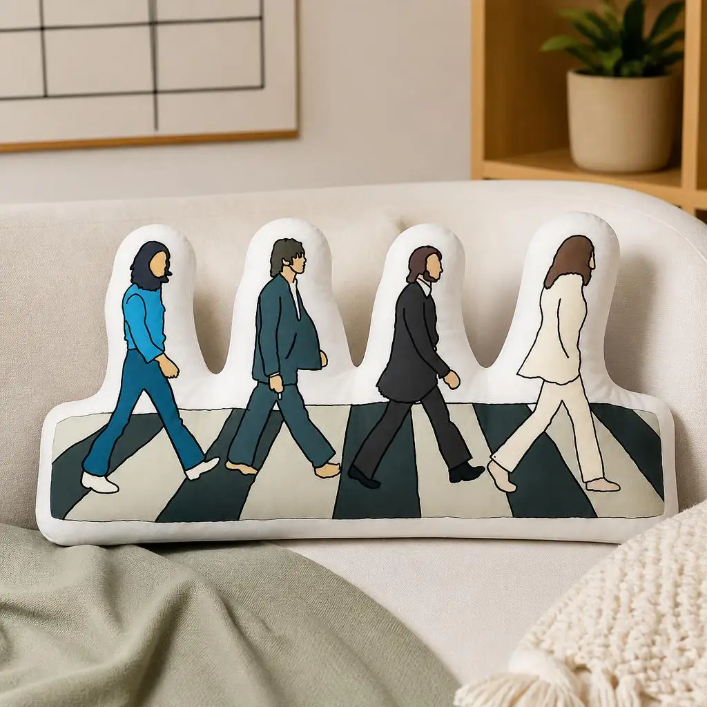 Beatled Abbey Road Plush Pillow Cushion Irregular Stuffed Throw Pillow Home Decor Gift Sofa Bed Couch