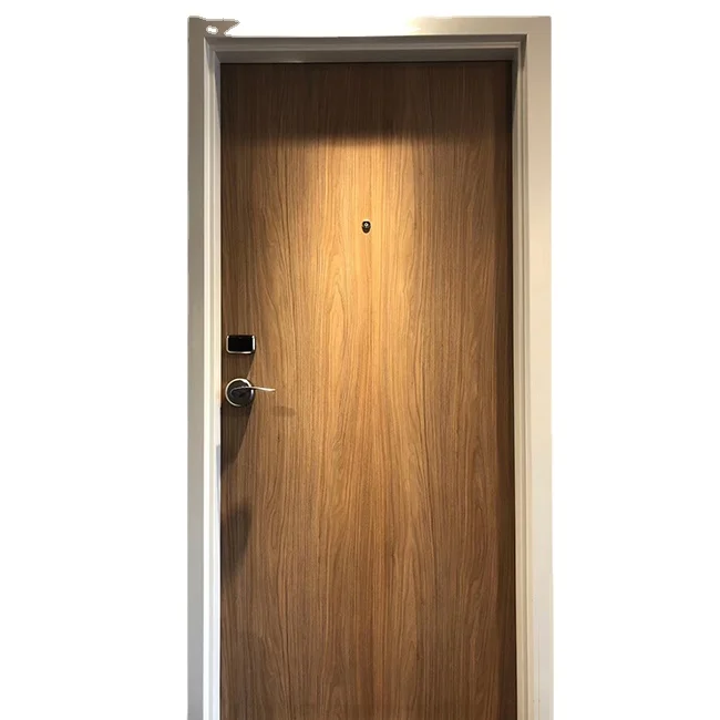 Quality Guaranteed UL FD45 FD90 min Flush Design Fire Rated Certificated Fireproof Wood Timber Door for Hotel
