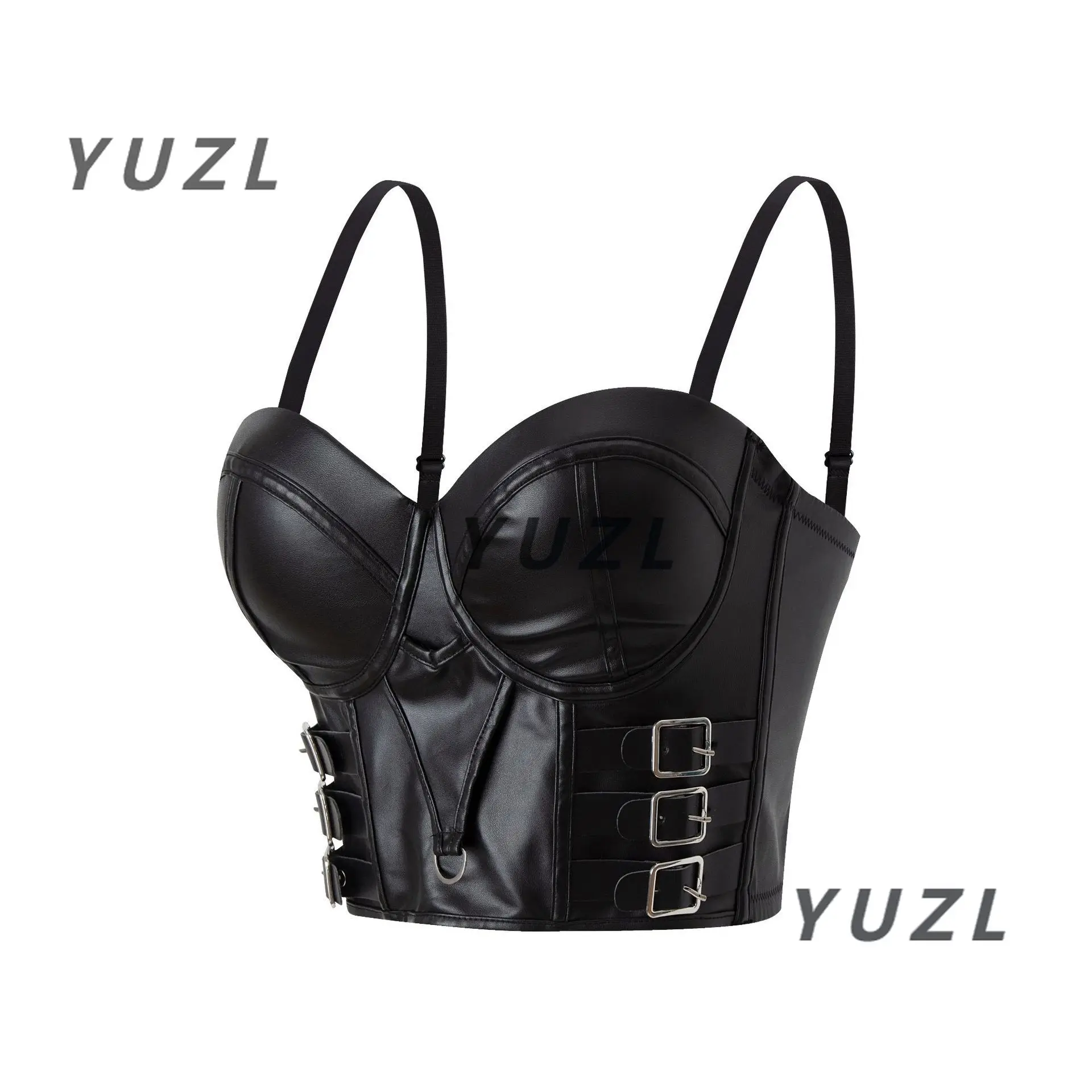 

Новый рок-жилет 2025 года, легкий и дышащий, прохладная и пряная кожа с плотной талией, подтяжки на груди, женский сексуальный короткий стиль