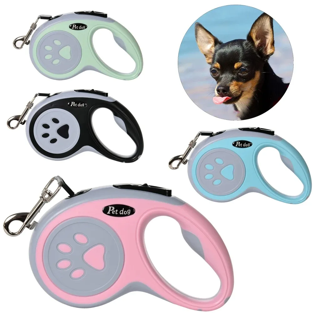 

3m 5m Dog Paw Design Leash For Small Medium Large Dogs Outdoor Walking Puppy Strong Retractable Nylon Rope Yorkies Pet Supplies