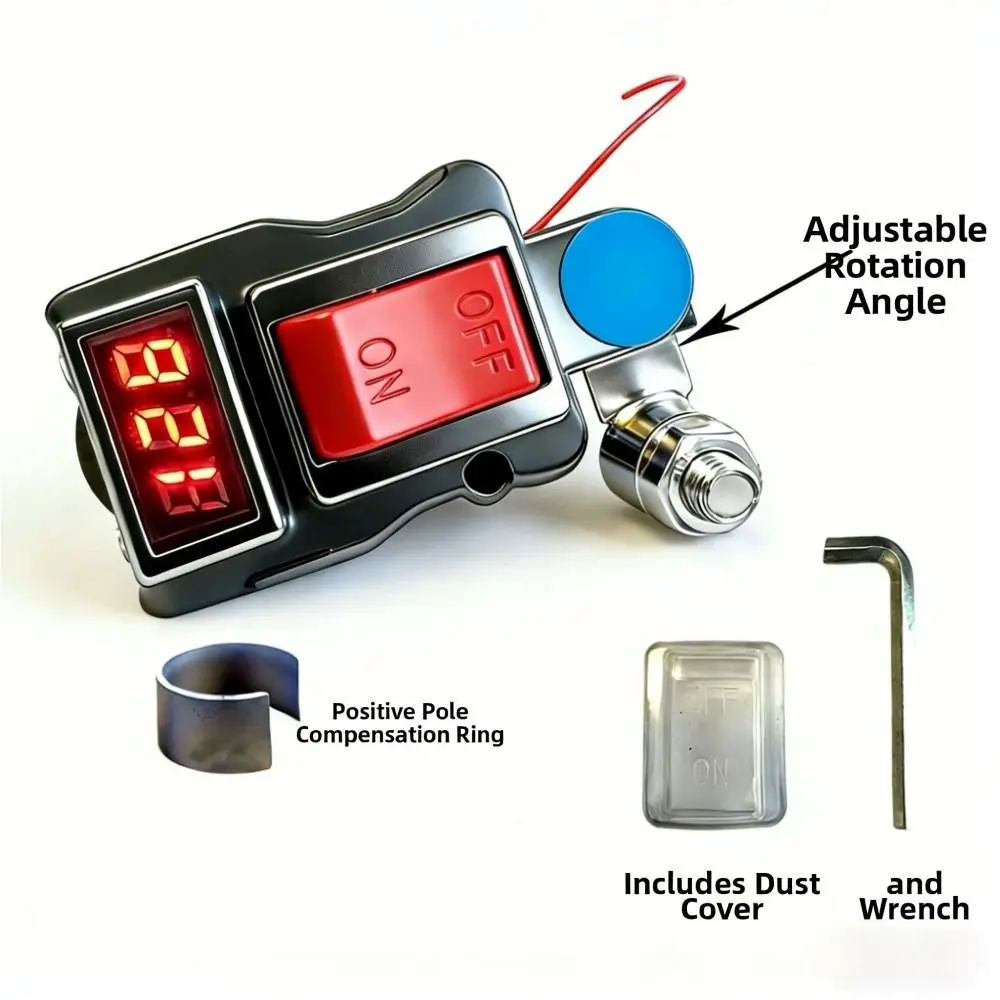 T Type Design Car Battery Disconnect Switch Voltage Digital Display Rotate Disconnect Truck Battery Disconnect Switch