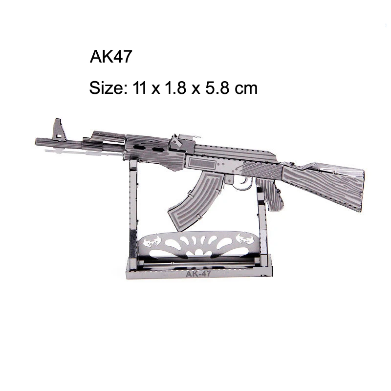 Weapon 3D Metal Puzzle Beretta 92 AK47 black Barrett Sniper Rifle model KITS Assemble Jigsaw Puzzle Gift Toys For Children