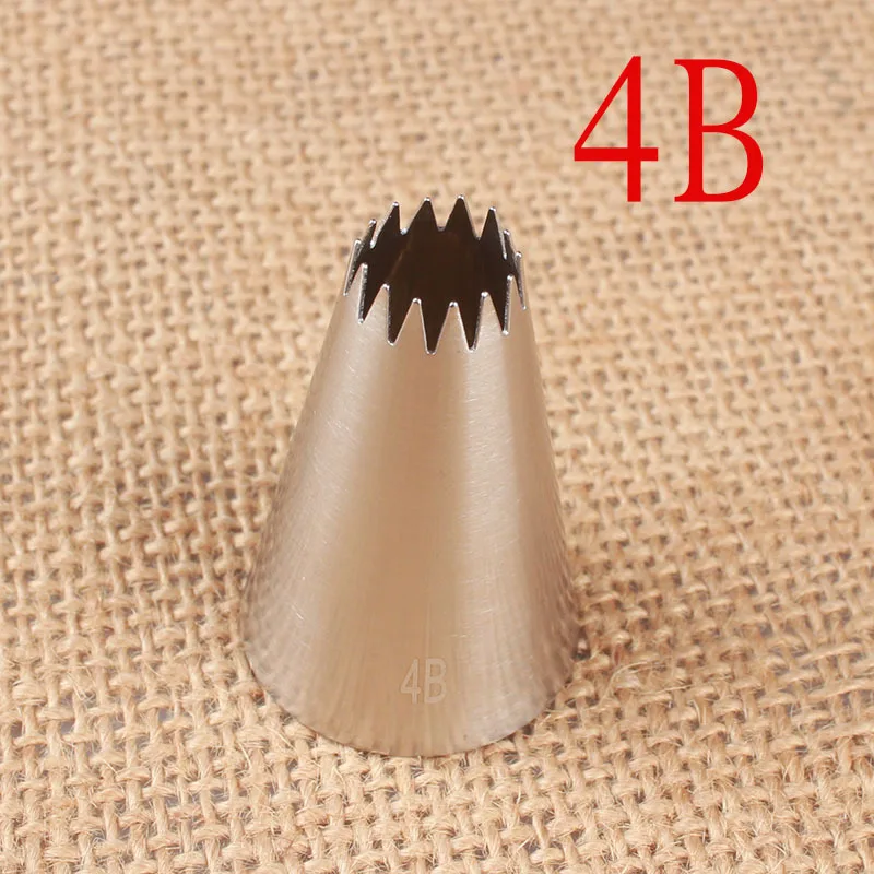 1PC Stainless Steel Cream Stainless Steel Icing Piping Nozzles Cake Cream Decorating Cupcake Pastry Tips Cake Tools #4B