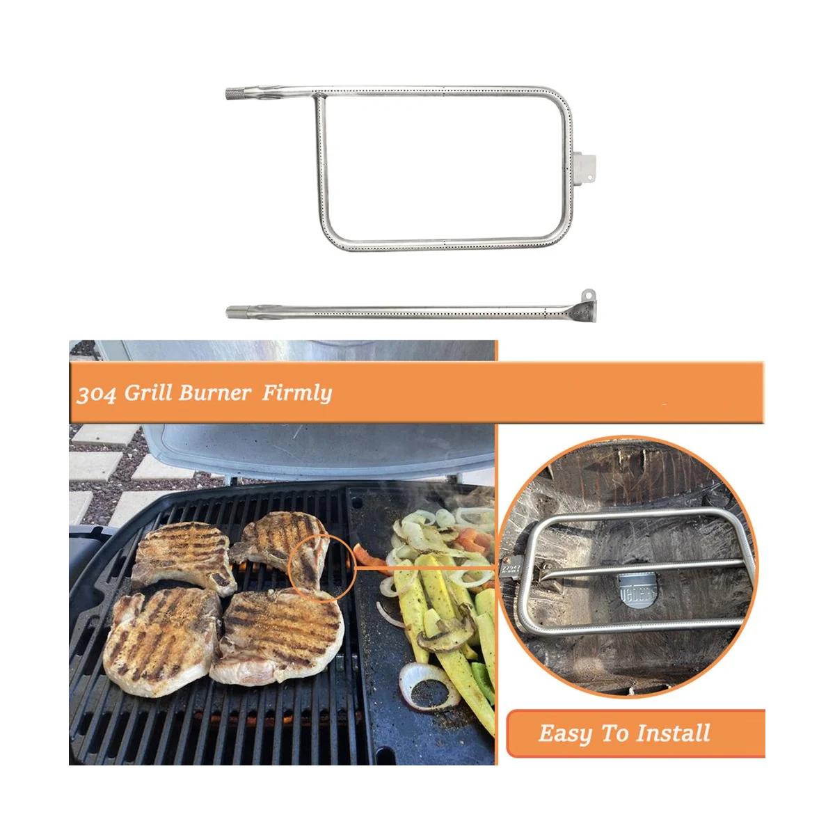 Conjunto de tubo de queimador 65032 compatível com substituição Q300, Q320, Q3000, Q3200 para série Q 60036, 80385, 13122, 404341