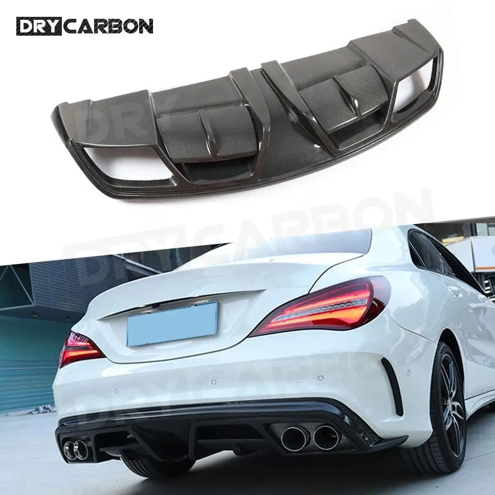 For Benz CLA Class W117 CLA180 CLA200 CLA250 CLA260 CLA45 2013-2018 Carbon Fiber Rear Lip Diffuser FRP Rear Bumper Lip Spoiler