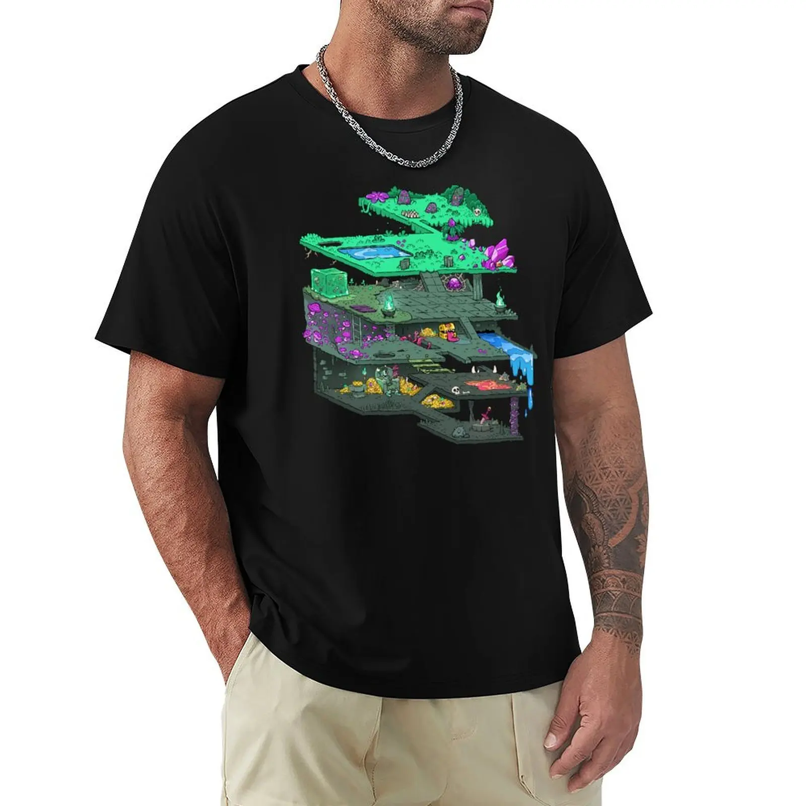 

Dungeoneering Map T-Shirt boys whites plus sizes mens graphic t-shirts hip hop
