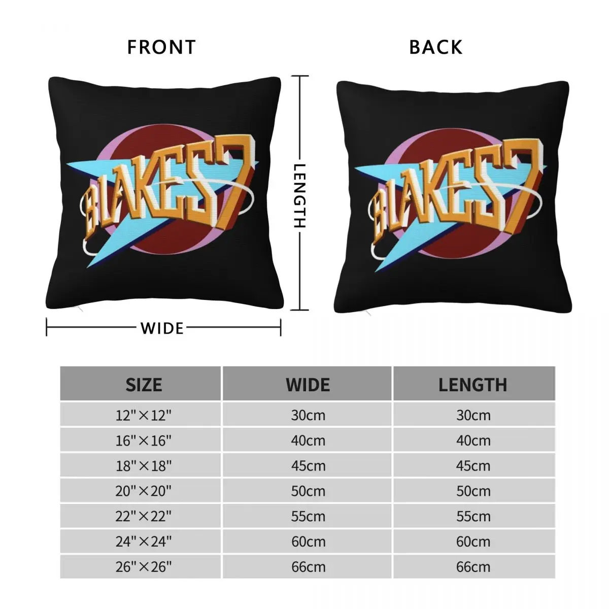 Blake's 7 Logo Pillowcase Polyester Linen Velvet Printed Zip Decor Sofa Cushion Cover Wholesale