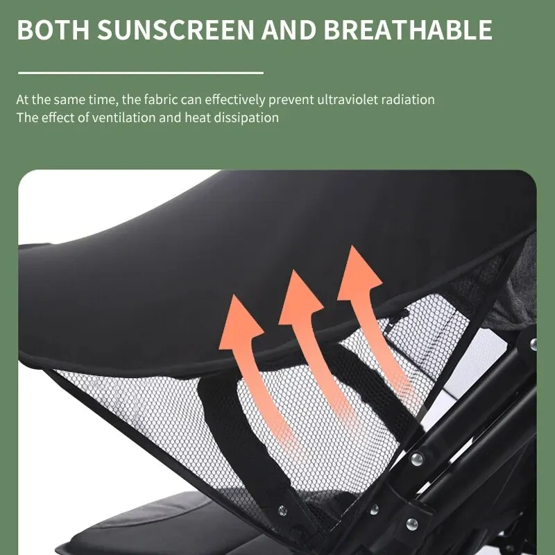 حماية خارجية من الشمس لعربات الأطفال ، مقاومة للبعوض وتركيب مظلة شمسية ، مظلة شاملة بسيطة 2 في 1 #2