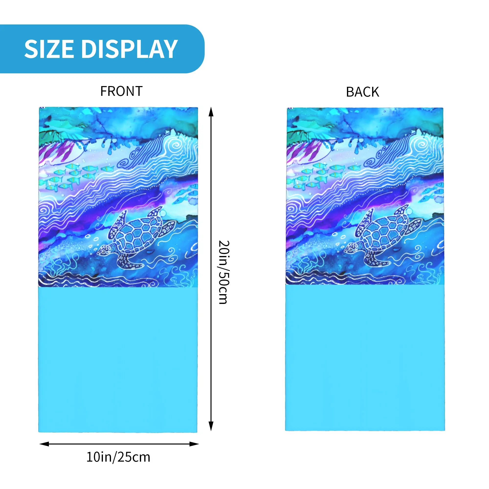 Custom Ocean Turtle Dive Winter Headband Neck Warmer Men Women Hiking Hunting Tube Scarf Animal Face Bandana Gaiter
