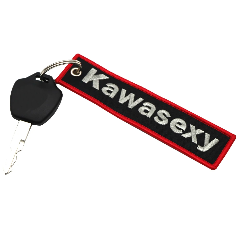 JDM Kawasexy Key Chain For Kawasaki Motocycle Key Ring Cars Keychain Gifts Double Sided Embroidery Fashion Keychain