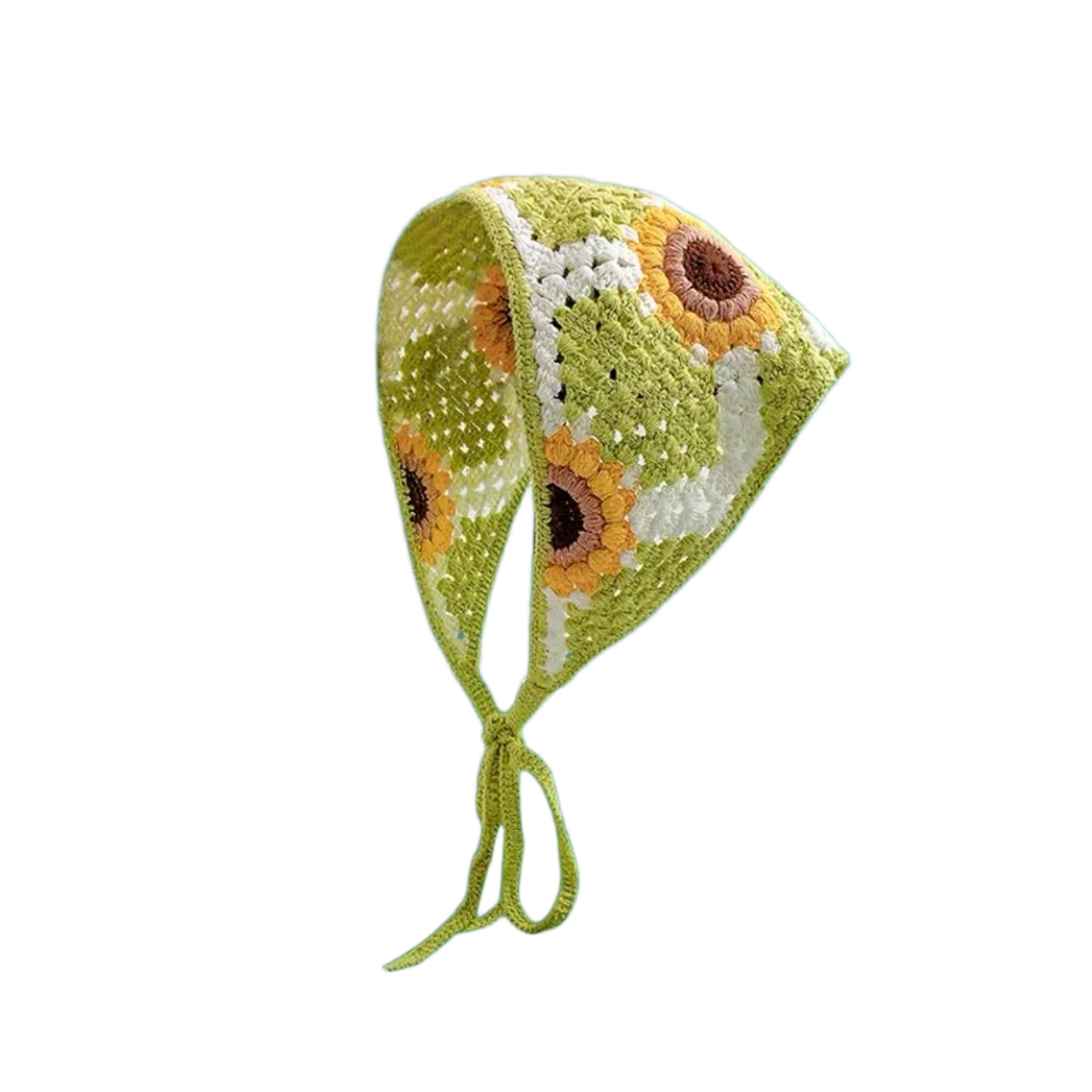 Haarband Damen-Haarschmuck, modischer gestrickter, gehäkelter, hohler Dreiecksschal, süßes und süßes, florales Kopftuch im Girly-Stil – Detail 37