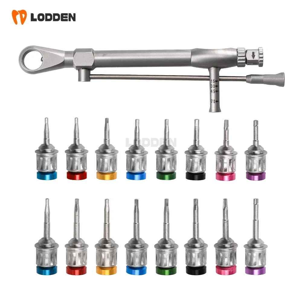 HH Lab Screwdriver Tools Labs Implants Torque Wrench Ratchet Dental Lab High Quality with Drivers Wrench Kit 10-70NCM