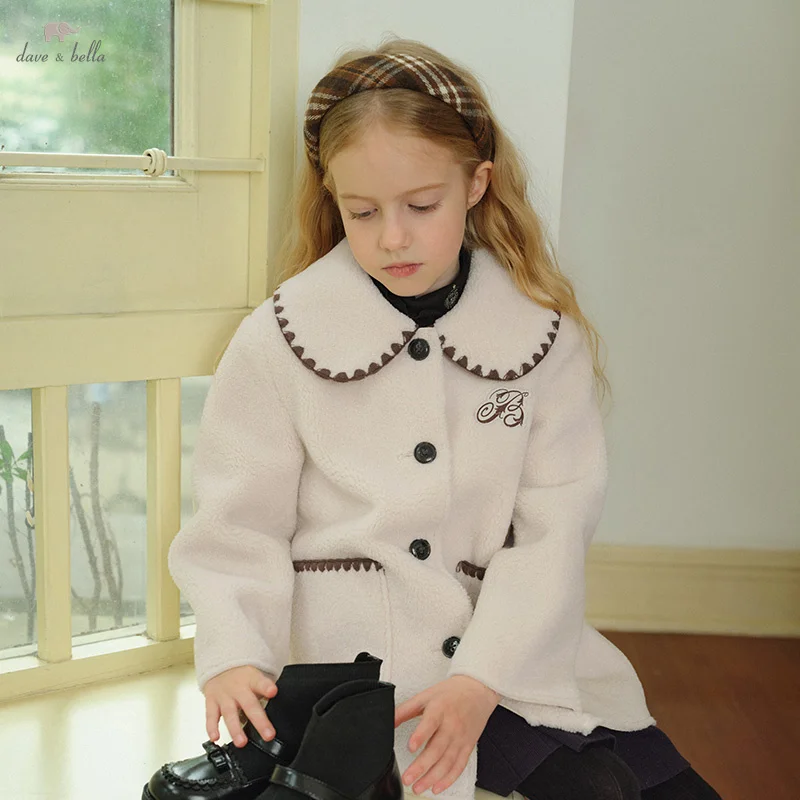 

Dave Bella Girls Warm Coat Winter Autumn Children Soft Plush Thicken Jacket Long Sleeve Casual Outerwear Kids Clothing DK4243563